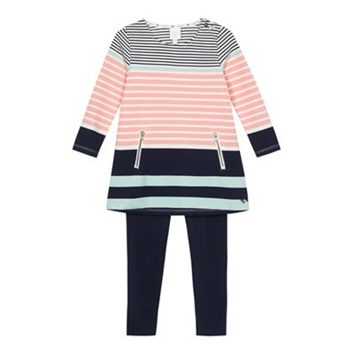 J by Jasper Conran Girls' multi-coloured striped tunic and navy leggings set